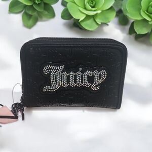 🖤🔹️Juicy Couture🔹️ String Of Pearls Doubl3 Medium Zip Around Black Wallet